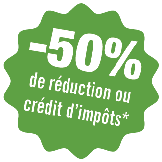 -50% de réduction ou crédit d'impôts